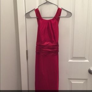 Floor length formal dress.